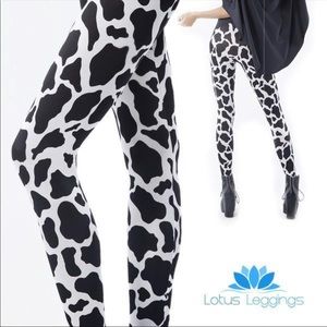 NEW Cow Print Lotus Leggings